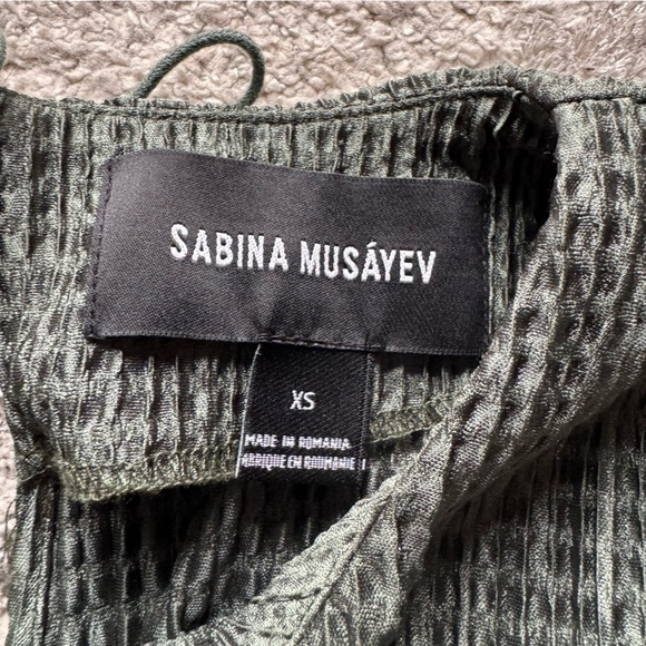 SABINA MUSAYEV Anthropologie green Textured Renaissance Midi Dress loose fit XS - Picture 3 of 12